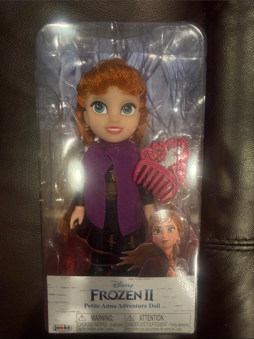 Disney Anna Mini Doll with Purple Cape and Pink Comb